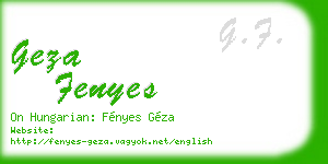 geza fenyes business card